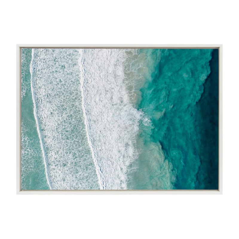 Kate and Laurel Sylvie Ocean Waves Canvas by Creative Bunch Studio