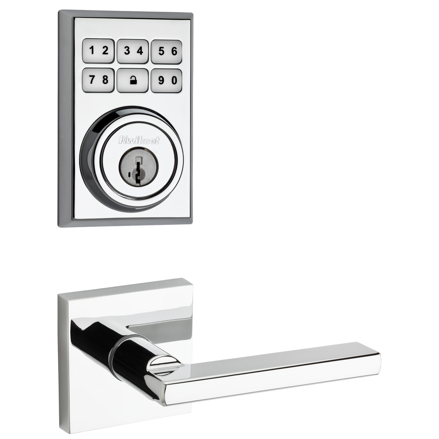 Kwikset 909cnt Hflsqt S Smartcode Electronic Deadbolt With Halifax Lever And Square Rosette