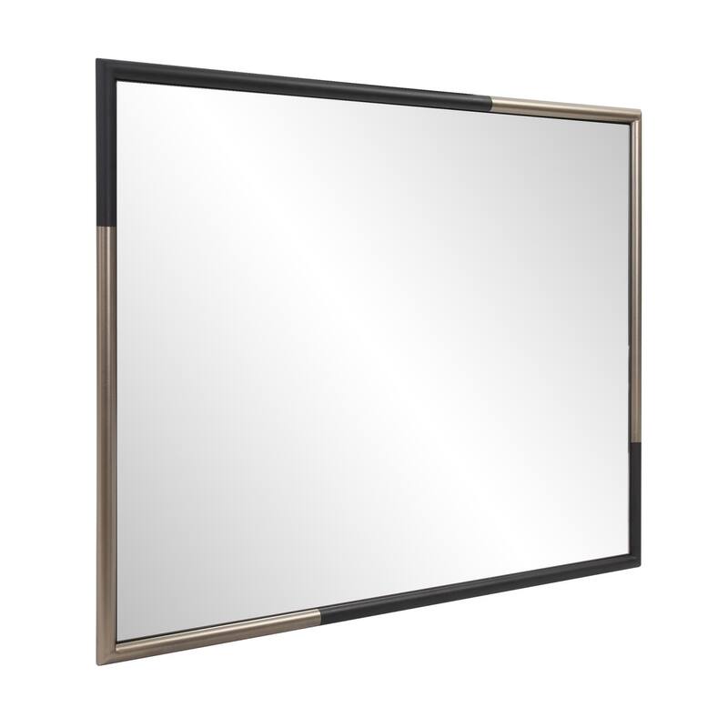 Allan Andrews Handcrafted Black & Brass Metal Framed Mirror