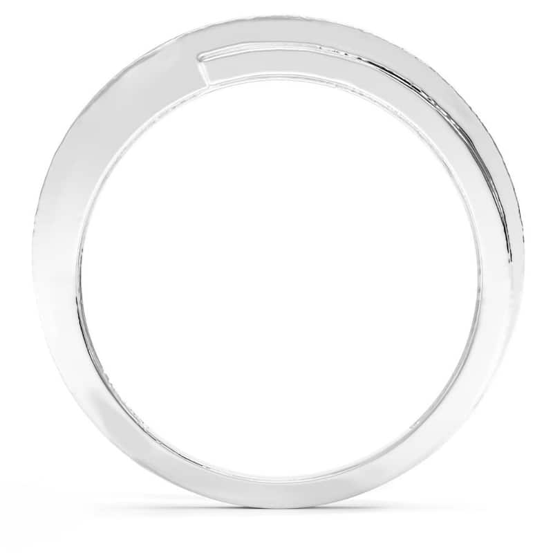 1Ct Diamond Men's Ring Brushed Wedding Band in White Rose or Yellow Gold