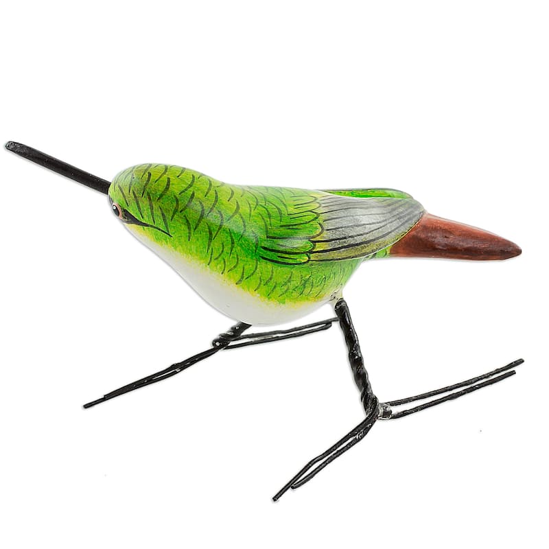 Novica Handmade Mango Hummingbird Ceramic Figurine
