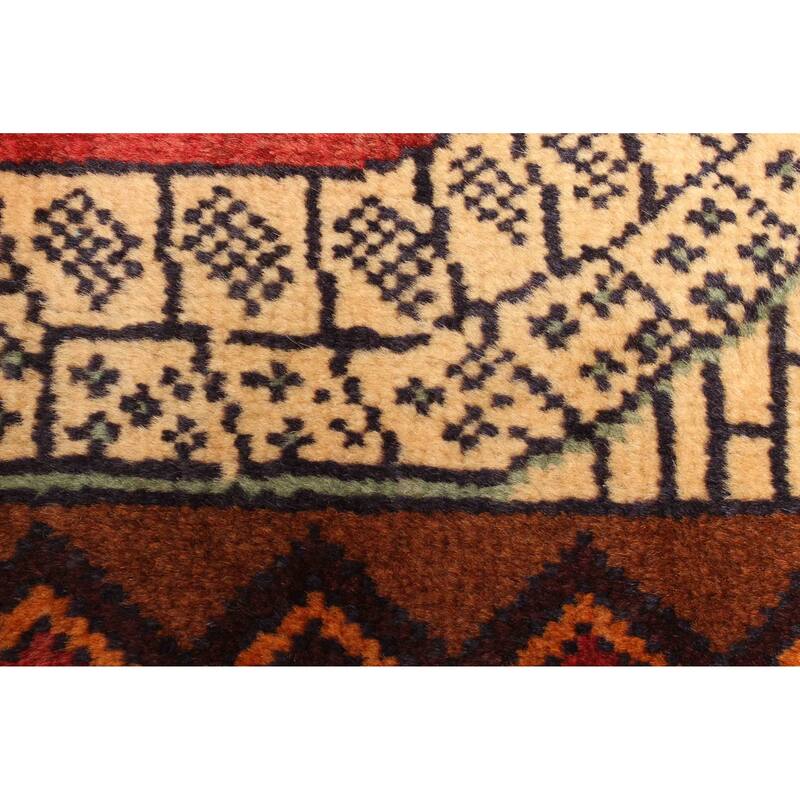 ECARPETGALLERY Hand-knotted Teimani Red Wool Rug - 3'1 x 4'3