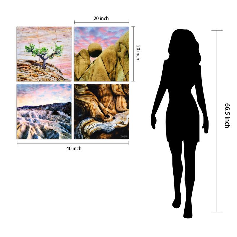 "Solitary Amplitude" Frameless Free Floating Reverse Printed Tempered Glass Nature Scapes Wall Art