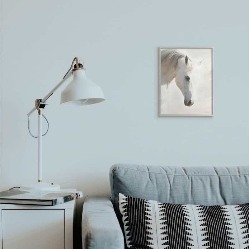 Stupell White Stallion Portrait Minimal Southwestern Horse Framed Wall Art