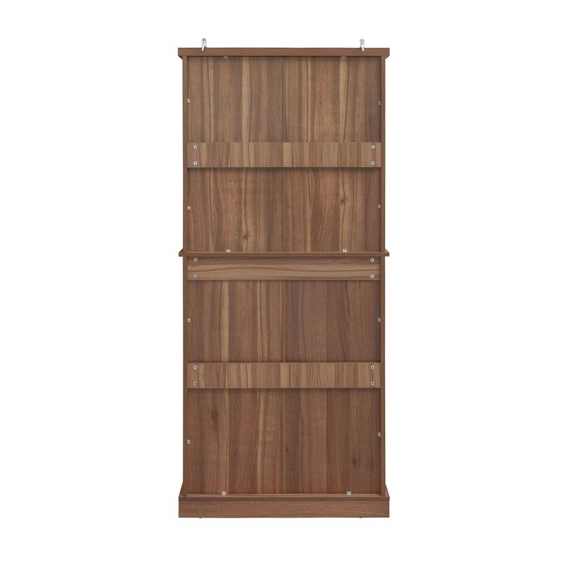 GDFStudio - Modern Wooden Storage Cabinet with Adjustable Shelves and Drawer