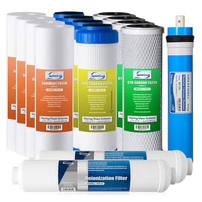 iSpring F15-150 2-Year Replacement Filter Set for 5-Stage 150 GPD RODI Water Filtration Systems, Fits iSpring RCC1D & RCC1DP