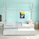 preview thumbnail 17 of 21, Twin Size Solid Wood House Bed Frame with Trundle