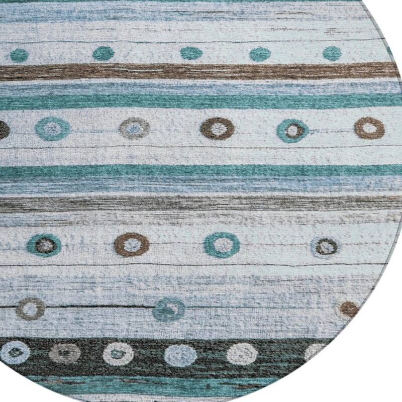 HomeRoots Striped Transitional Rectangle Outdoor Rug