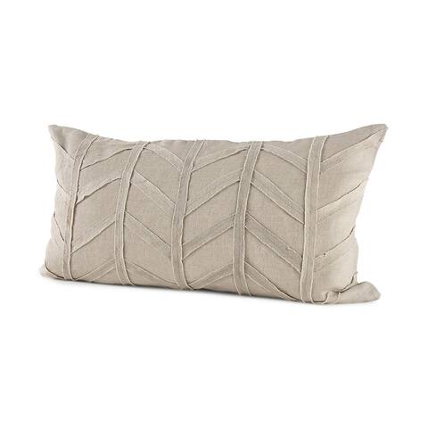 Ivivva 14L x 26W Beige Fabric Textured Decorative Pillow Cover