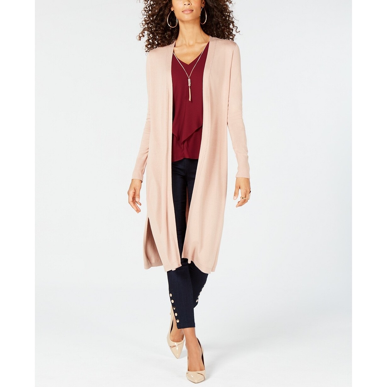 Shop Thalia Sodi Women S Gauge Trim Duster Cardigan Size Small