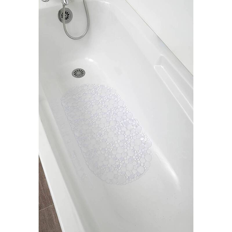 Bubbles Non-Slip Oval Bathtub Mat 28 L x 15 W - Clear