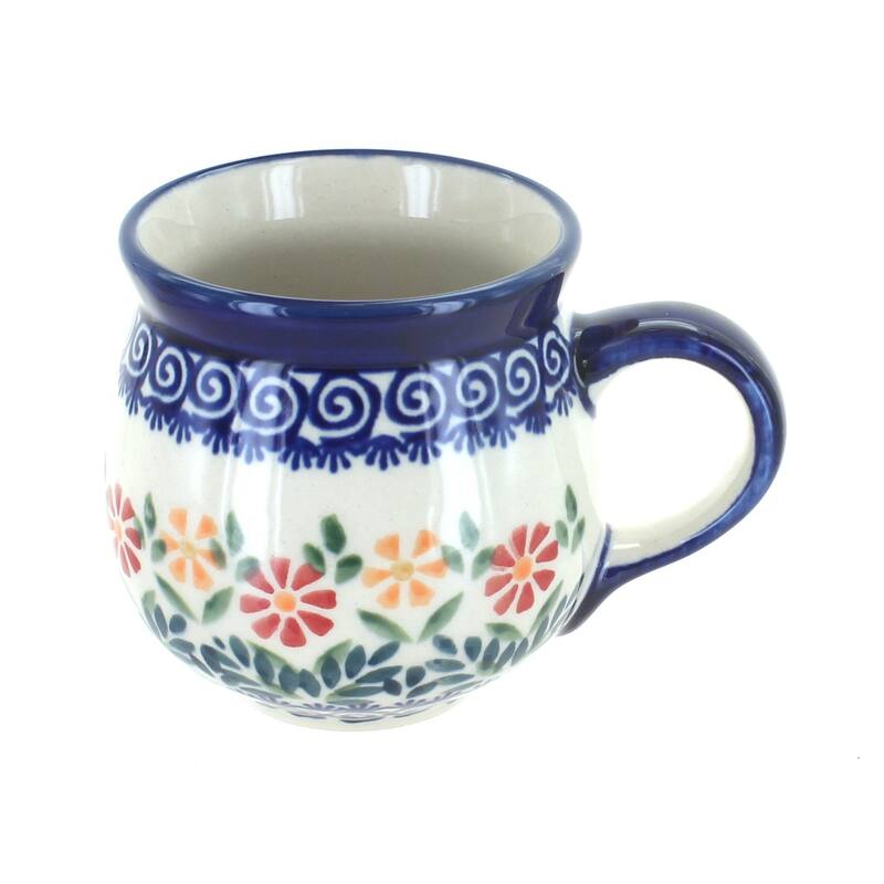 Blue Rose Polish Pottery K090 Manufaktura Bubble Mug - Garden Bouquet