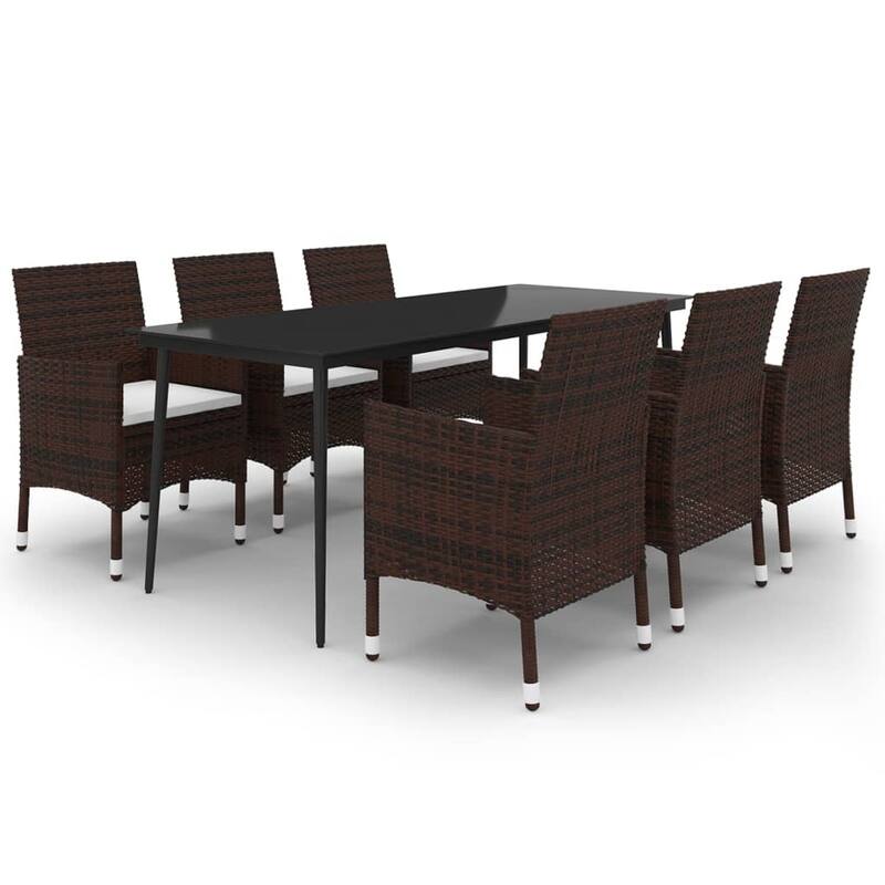 vidaXL Patio Dining Set 3/5/7 Piece Multi Colors 31.5"/55.1" Table Length - 78.7" x 39.4" x 29.1"