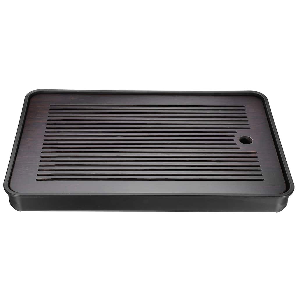 Bamboo Chinese Gong Fu Tea Tray 14.4" Classic Tea Tray w Water Storage - White