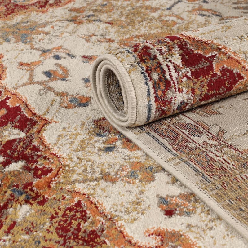 Traditional Floral Medallion Indoor Runner or Area Rug by Superior