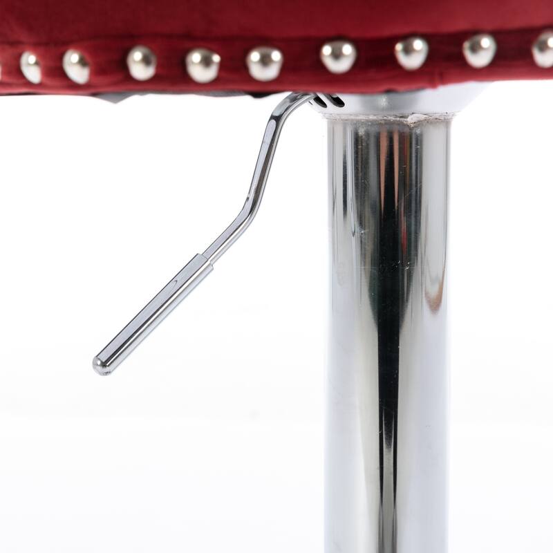 GDF Studio - Modern Upholstered Swivel Velvet Bar Stools with Adjustable Seat Height and Tufted Back (Set of 2)