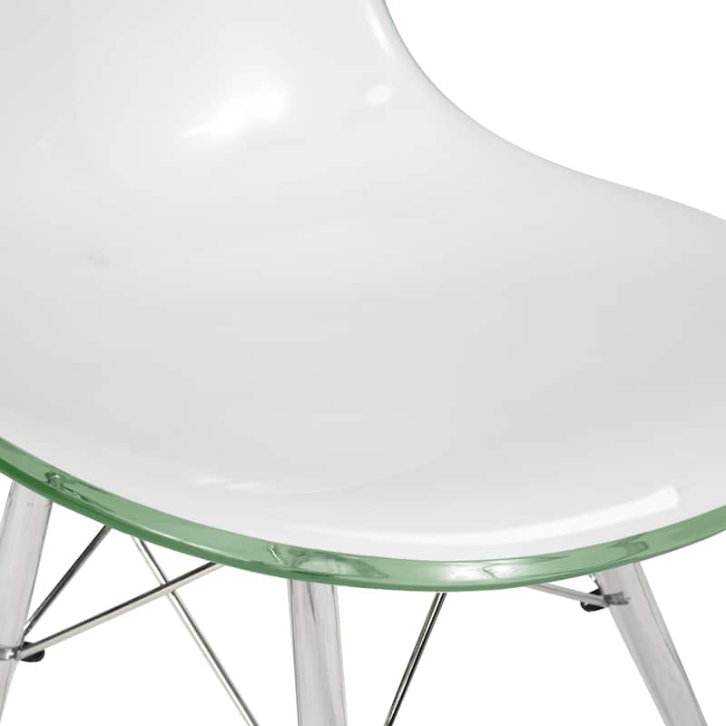 Crescro Dining Chair in Acrylic with Eifel Legs Design Banquet Side Chair (Set of 4) for Indoor and Outdoor - 32" Height