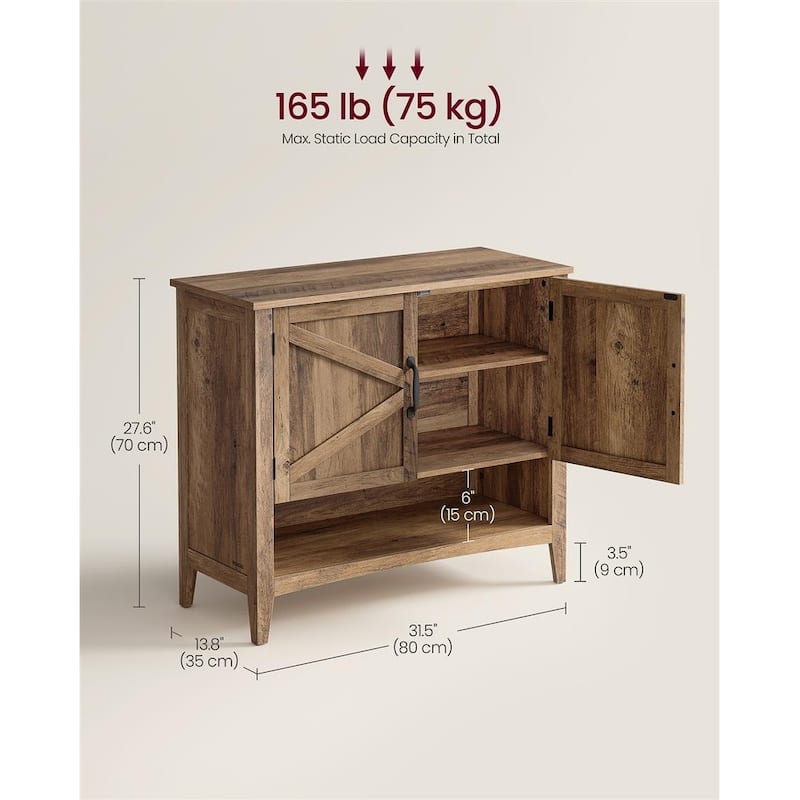 3-Tier Freestanding Shoe Cabinet with Height Adjustable Shelf Suitable for Entryways - 31.5"L x 13.8"W x 27.6"H