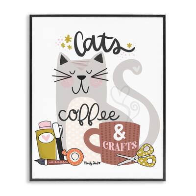 Stupell Cats Coffee & Crafts Framed Giclee Art Design By Mandy Ford Art + Illustration