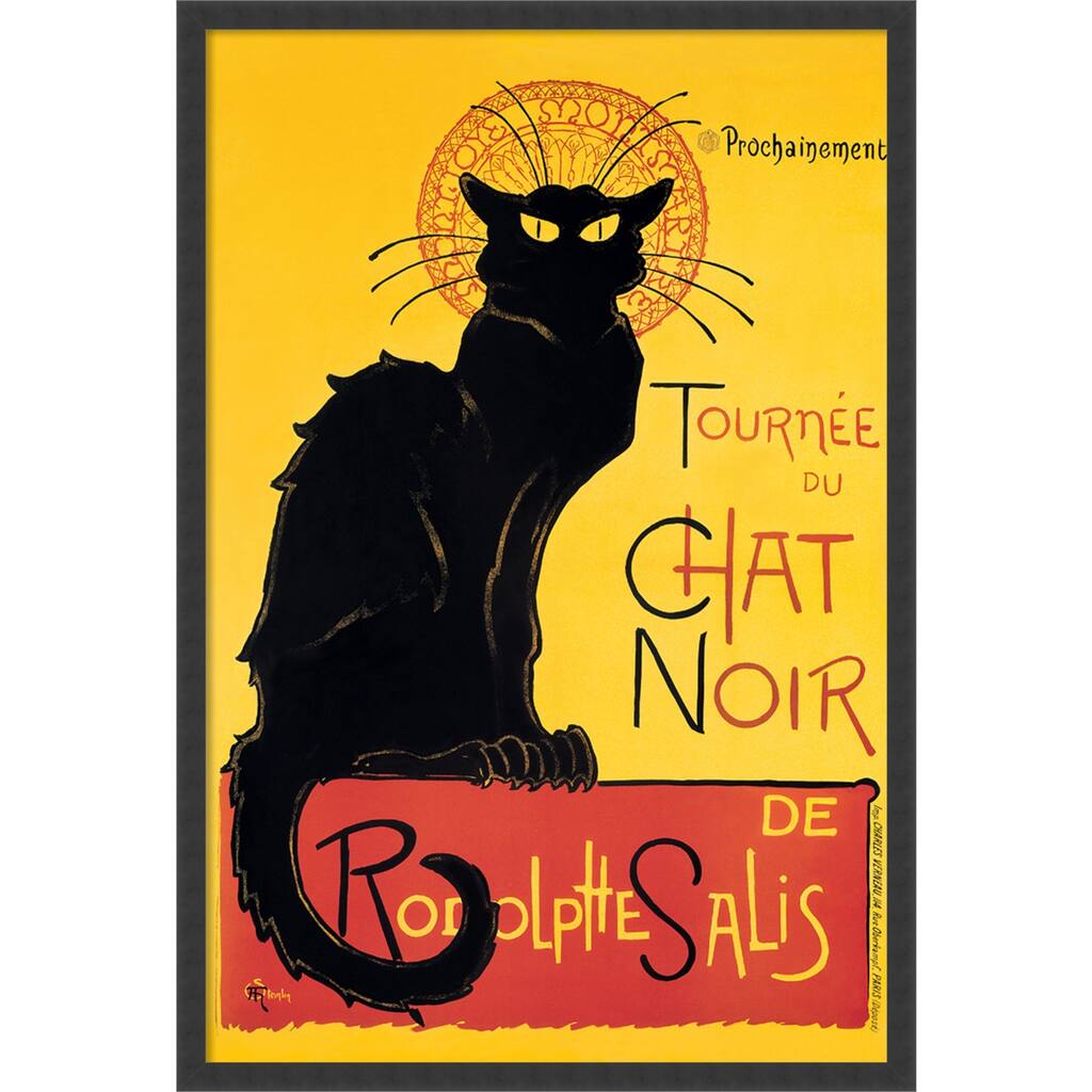 Theophile Alexandre Steinlen 'Tournee du Chat Noir' Framed Art - Yellow