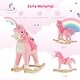 preview thumbnail 7 of 7, Qaba Rocking Horse, Kids Ride on Horse Unicorn Design with Wooden Base, Tail Wag & Sounds for Toddlers 3-6 Years Old, Pink