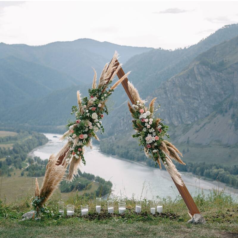 10.2FT Tall Wooden Triangle Wedding Arch Arbor Backdrop Stand Parties