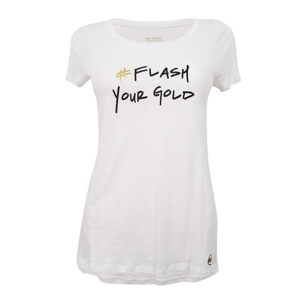 michael kors t shirt womens gold