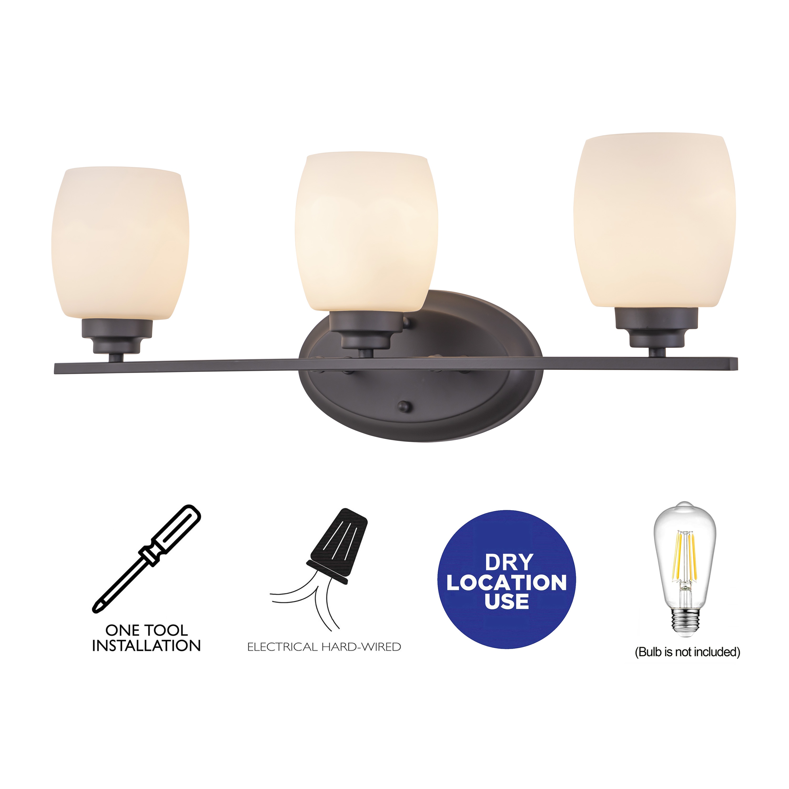 C Cattleya Vanity Light Indoor Wall Sconce Light with White Opal Glass