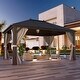 preview thumbnail 16 of 142, Outdoor Hardtop Gazebo Pergola w Galvanized Steel Roof and Aluminum Frame, Prime Curtains and nettings include