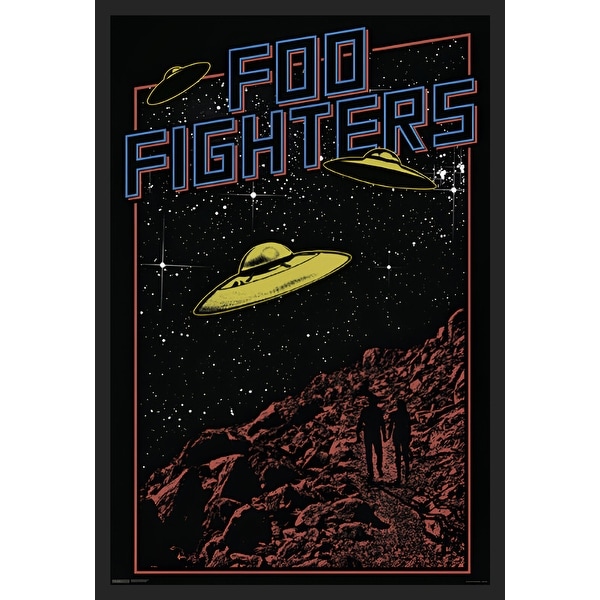 Foo Fighters - UFO Framed Art Poster - 24 x 36 Inch - Bed Bath