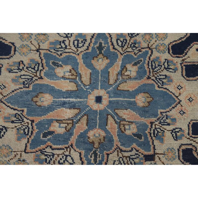 Light Orange Mashad Persian Area Rug Handmade Wool Carpet - 9'9"x 12'3"