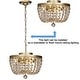 preview thumbnail 4 of 4, 3 Light Silver Leaf Glam Flush Mount Ceiling Light with Crystal Beads - W:13.6"