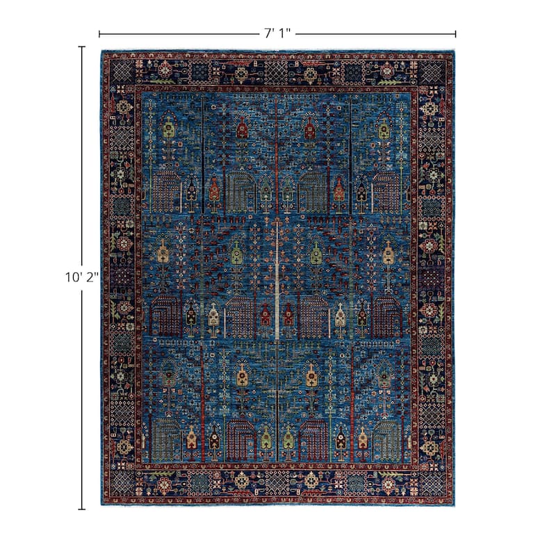 Serapi One-of-a-Kind Hand-Knotted Area Rug - Light Blue, 7' 10" x 10' 2" - 7' 10" x 10' 2"