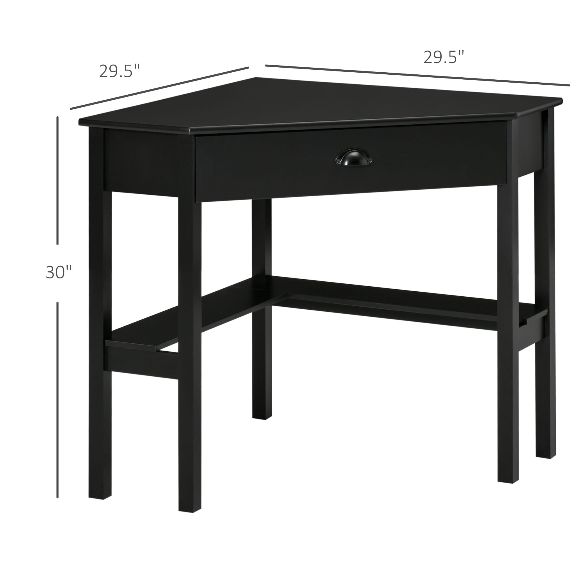 17 Stories Jaycub Corner Desk Computer Desk with Storage Shelves Triangle  Writing End Table for Small Space Bedroom