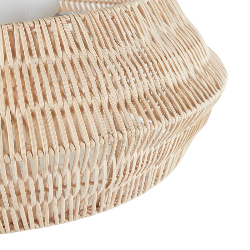 INK+IVY Mililani Boho Bamboo Flush Mount Ceiling Light