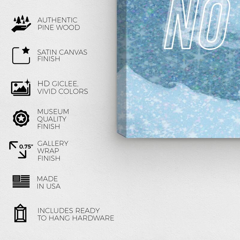 Wynwood Studio Prints Typography No RIsk No Magic Sparkle Blue Modern & Contemporary Wall Art Canvas Print