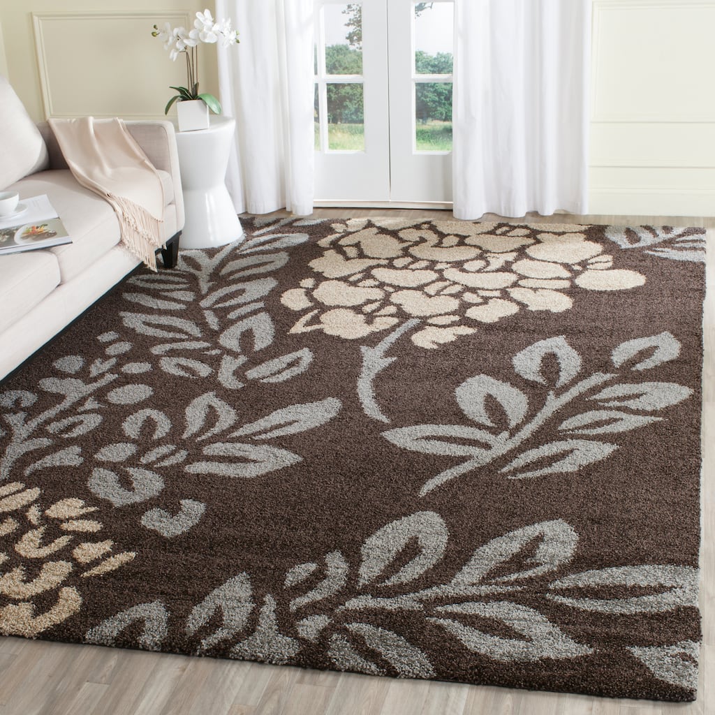 SAFAVIEH, Florida Shag Irmlind Floral Area 1.2-inch Thick Rug