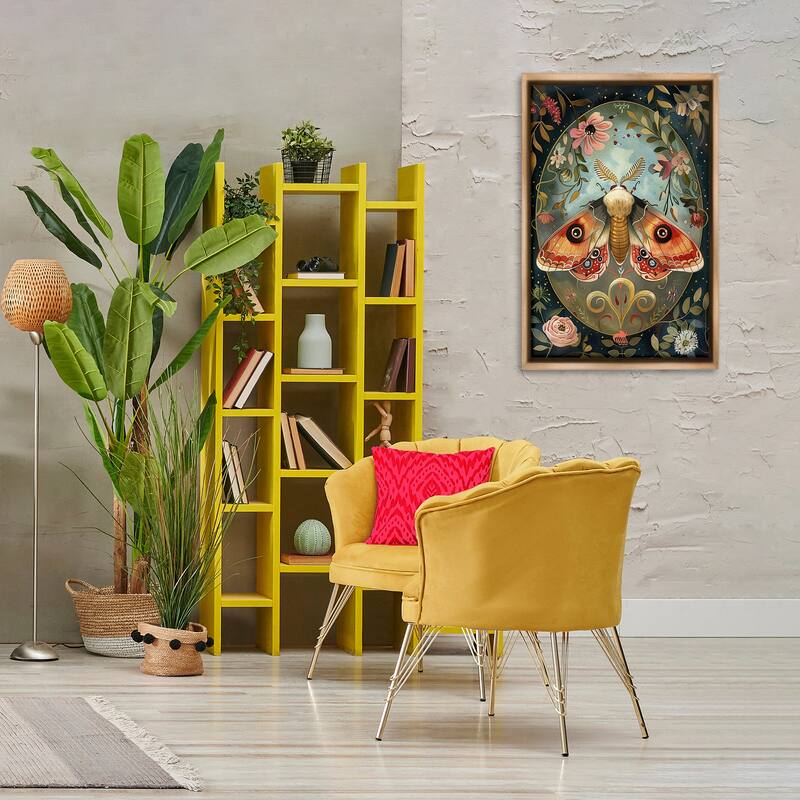 Stupell Ornate Bordered Victorian Moth Framed Floater Canvas Wall Art Design By The Dutch Lady