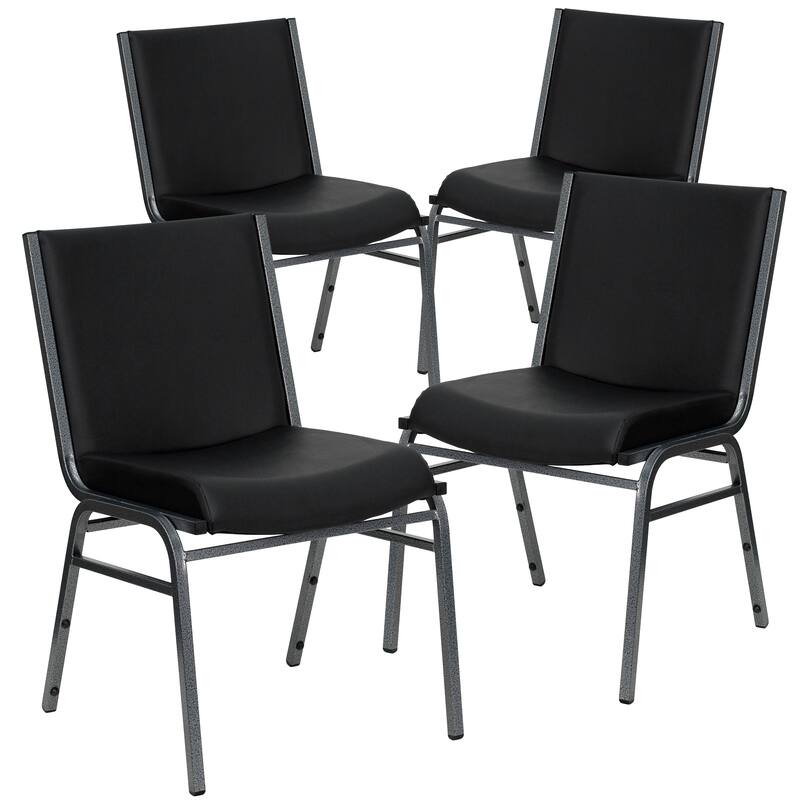 4 Pack Heavy Duty Stack Chair - 21"D x 19.75"W x 31.25"H
