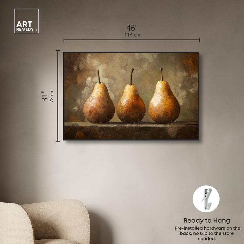 Pear Trio Canvas by Art Remedy