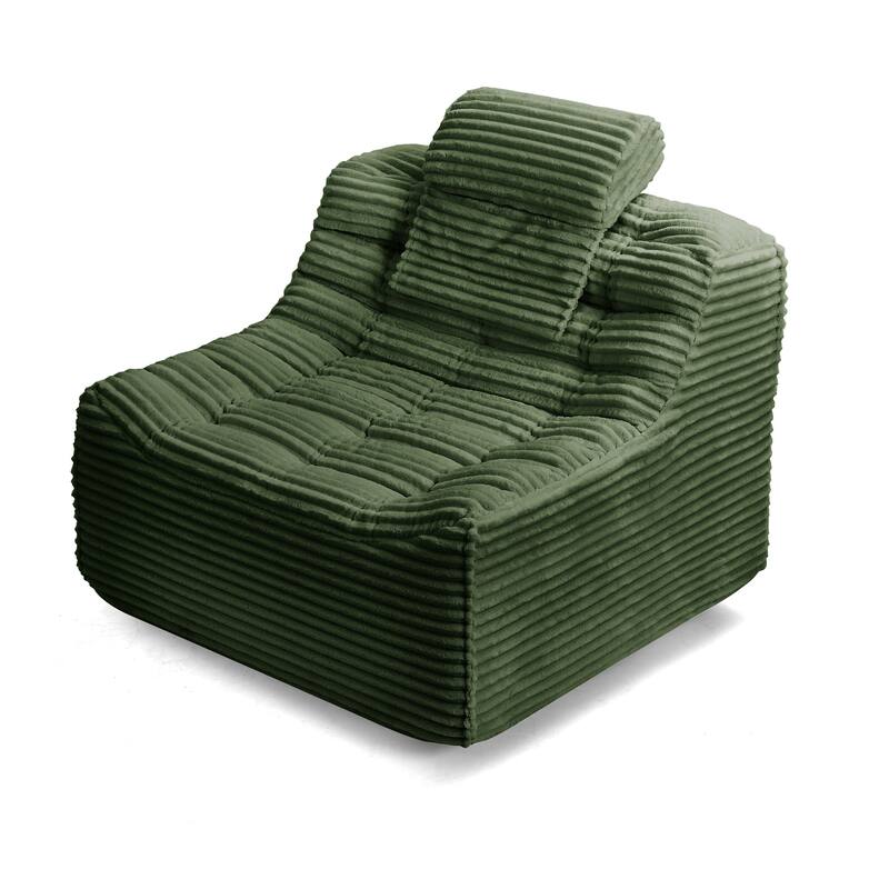 Oversize Swivel Chair Glider Chair with Switchable Head Pillow and Waist Pillow, Soft Plush Lounge Chair Accent Chair