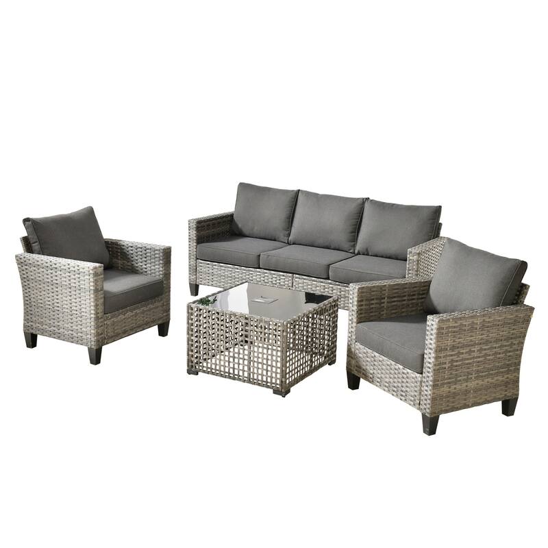 XIZZI Outdoor Wicker Patio Furniture Conversation Set