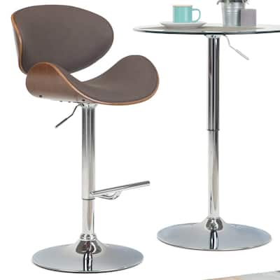 WYNDENHALL Avondale Mid Century Modern Bentwood Adjustable Swivel Bar Stool - 20.9 W x 20.5 D x 45.3 H