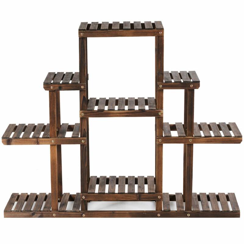 Gymax 6-Tier Flower Wood Stand Plant Display Rack Multifunctional - See Details