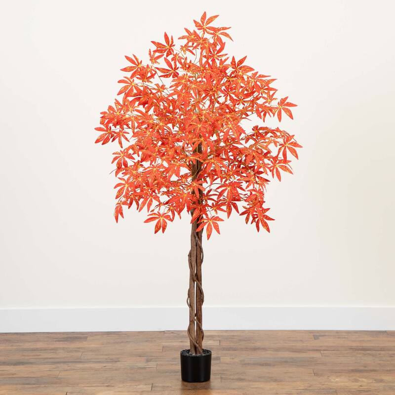 Artificial Autumn Maple Potted Tree - 5' - Orange and Yellow