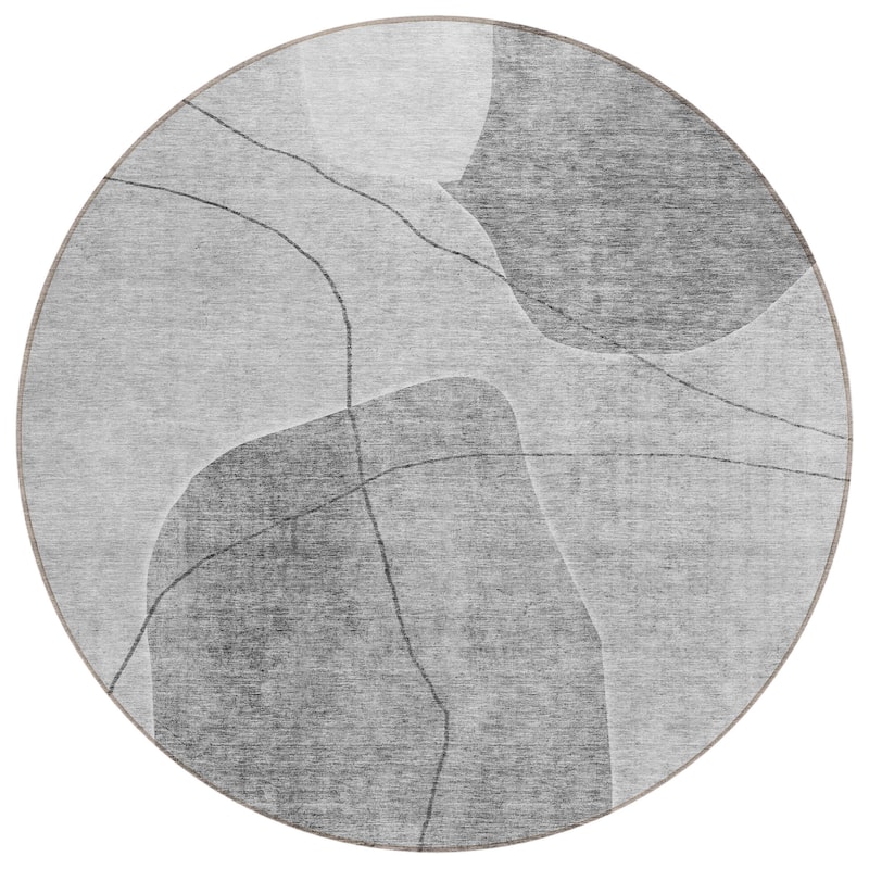 Machine Washable Indoor/ Outdoor Chantille Abstract Contemporary Rug