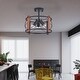 preview thumbnail 10 of 8, 3-Light Rustic Semi Flush Mount Wooden Ceiling Light Fixture - 13.78'' 13.78'' - Black/Wood