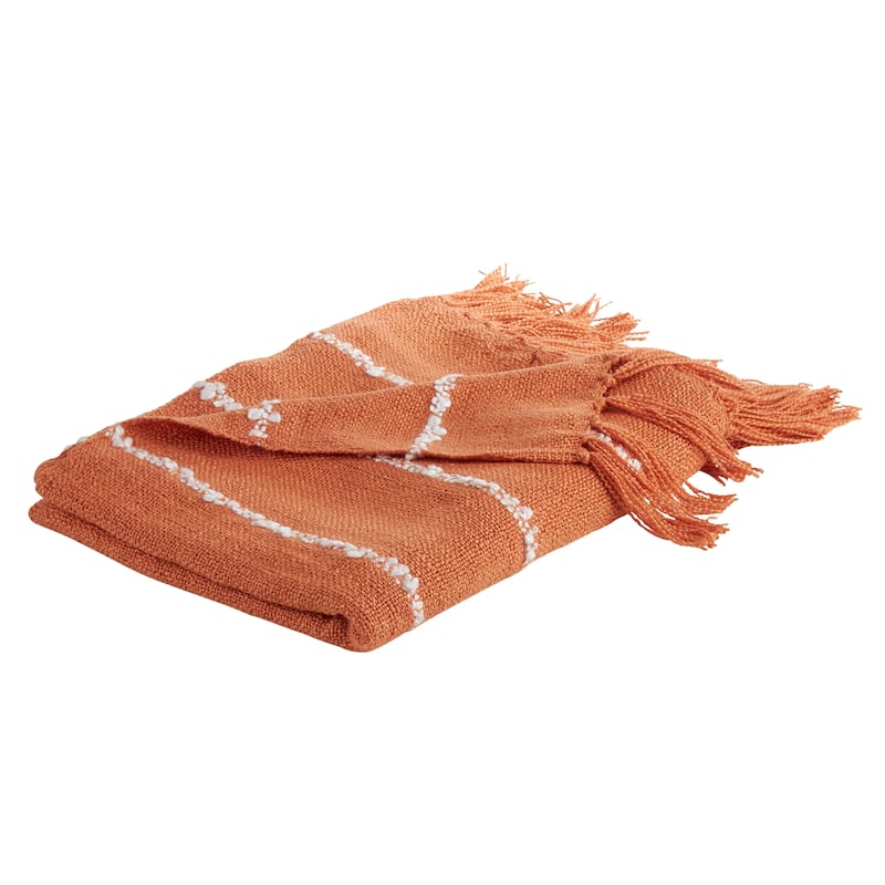 Throw Blanket With Striped Design
