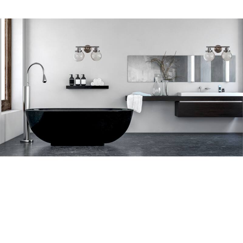 Bathroom Vanity Light , 2-Light Black Wall Sconce Lighting Wall Lamp with Clear Glass Shade, Living Room, Bedroom