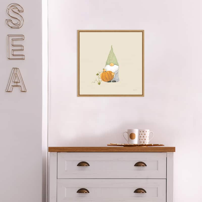 Harvest Gnomes I Neutral by Jenaya Jackson Canvas Art Framed - Sylvie Maple